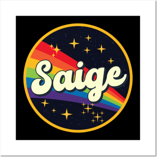 Saige // Rainbow In Space Vintage Style Posters and Art